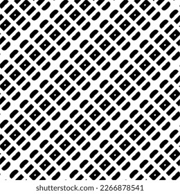 Diagonal pattern.Vector geometric seamless pattern.  Black and white texture. Simple abstract ornament background. Dark repeat design for decor, fabric, cloth.
