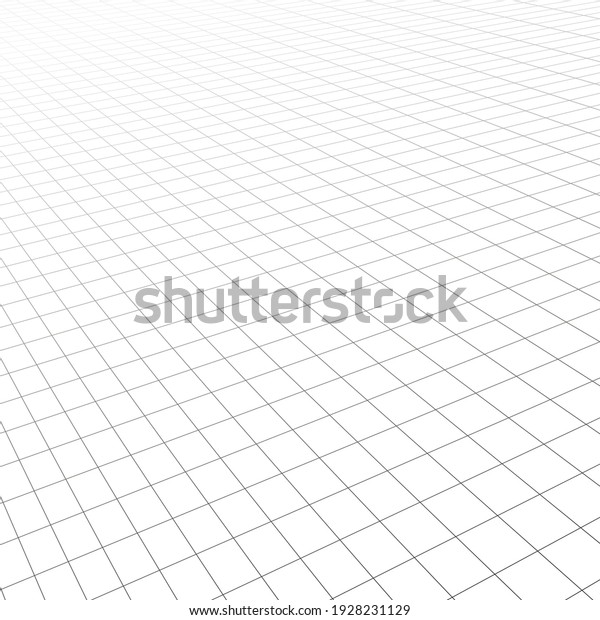Diagonal perspective grid. Abstract\
wireframe landscape. 3d vector\
illustration.