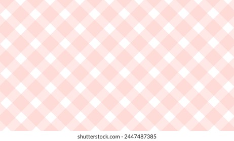 Diagonal pink checkered in the white background	
