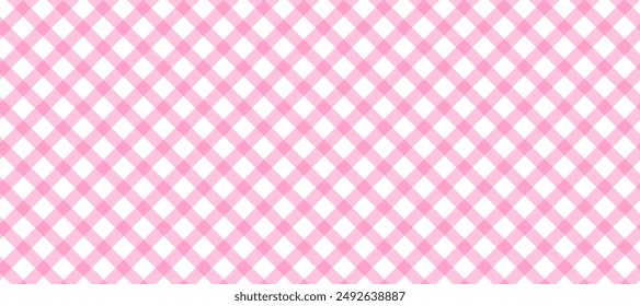 Diagonal pink plaid in the white background