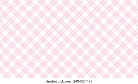 Diagonal pink and white plaid stripes background