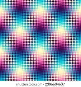 Diagonal plaid pattern. Moire overlapping effect. Vector seamless image.