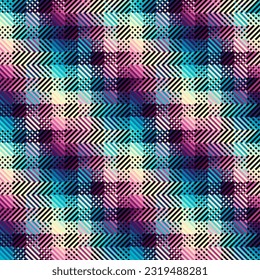 Diagonal plaid pattern. Moire overlapping effect. Vector seamless image.
