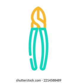 vector de icono de color de alicates diagonales. signo de alicates diagonales. ilustración de símbolo aislado