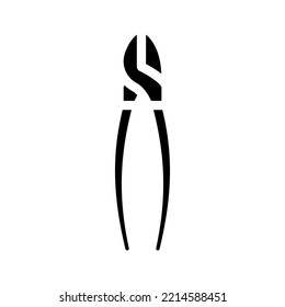 diagonal pliers glyph icon vector. diagonal pliers sign. isolated symbol illustration