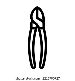Diagonalzange Zeiger Symbol Vektorgrafik. diagonale Zange-Zeichen. isoliertes Kontursymbol