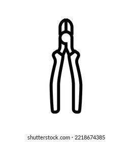 diagonal pliers line icon vector. diagonal pliers sign. isolated contour symbol black illustration
