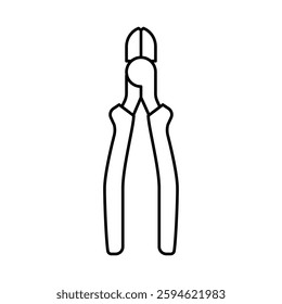 diagonal pliers line icon vector. diagonal pliers sign. isolated contour symbol black illustration