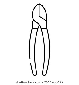 diagonal pliers line icon vector. diagonal pliers sign. isolated contour symbol black illustration