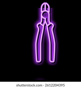 diagonal pliers neon light sign vector. diagonal pliers illustration