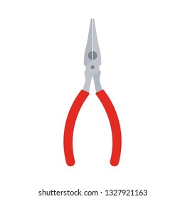 Diagonal pliers red wrench tools mechanic design vector icon. Manual carpenter power repair construction equipment