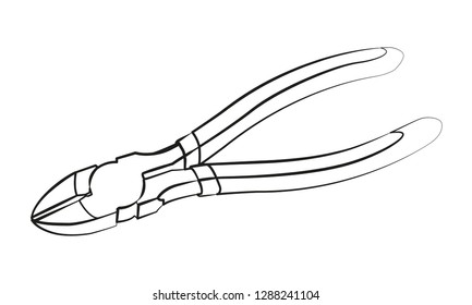 diagonal pliers silhouette vector illustration
