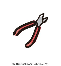 Diagonal pliers - Tool icon (Hand-drawn line, colored version)