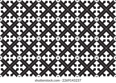 Diagonal plus of square pattern. Design seamless black and white . Design print for illustration, texture, textile, wallpaper, background. Set 8