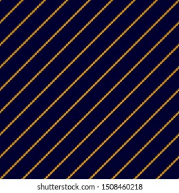 Diagonal print with golden chains. Elegant jewelry elements on black background. Seamless vector pattern. Template for cards, gift wrappings and textile design.