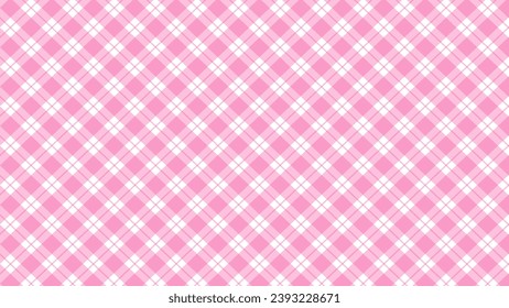 Diagonal print pink plaid background