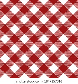 Diagonal printing. Lumberjack plaid. Scottish pattern in cage.  Buffalo check. Vector illustration. 