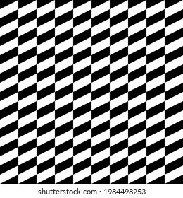 Diagonal race patern. Vector 10x10 diagonal pattern. Black and white race flag diagonal rectangles.