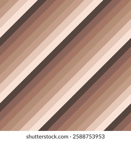 Diagonal rainbow in brown mocha mousse color palette, Seamless repeating vector pattern, brown colors