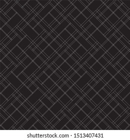 Diagonal random line of pattern vector. Design editable mondrian white on black background. Design print for illustration, cover, textile, wallpaper, background. Set 1
