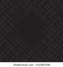 Diagonal random line of pattern vector. Design editable mondrian white on black background. Design print for illustration, cover, textile, wallpaper, background. Set 3