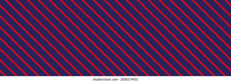 Diagonal red, blue lines, stripes print seamless pattern background 