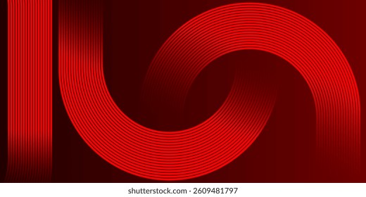 Diagonal red rounded lines with abstract red gradient background vector illustration eps10. Dynamic shapes composition. 