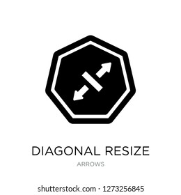 diagonal resize icon vector on white background, diagonal resize trendy filled icons from Arrows collection, diagonal resize simple element illustration