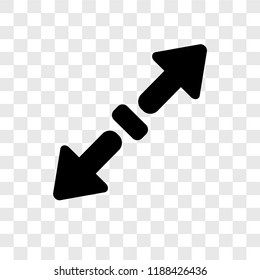 Diagonal Resize vector icon isolated on transparent background, Diagonal Resize transparency logo concept