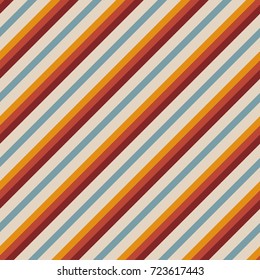 Diagonal retro stripes. Seamless vector pattern