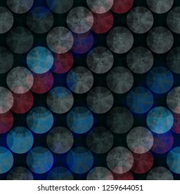 Diagonal rows of grunge circles. Dark seamless texture. Abstract vector background for web page, banners backdrop, fabric, home decor, wrapping