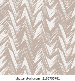 Diagonal sand ikat stripes. Zigzag pattern seamless. Geometric chevron abstract illustration, wallpaper. Tribal ethnic vector texture style. Folk embroidery. Indian, Scandinavian, american  rug carpet