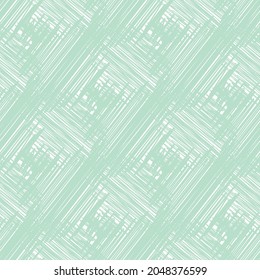 Diagonal scrim linen weave texture vector pattern. Seamless pastel blue teal canvas effect backdrop with scribbled painterly overlapping slanted lines. Dense weave fabric geometric design for wellness