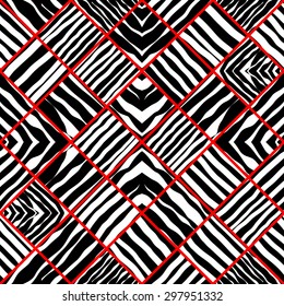 Diagonal seamless background pattern in animal style.