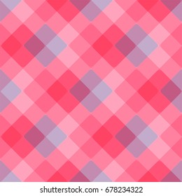 Diagonal seamless geometric pattern. Pink tablecloth. Vector background
