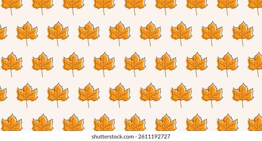 diagonal seamless pattern design with maple leaf. repeat background