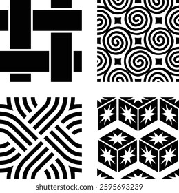 Diagonal Seamless Pattern Design Set