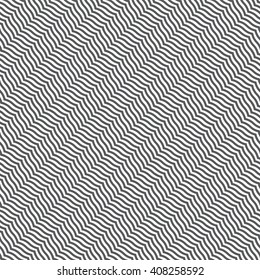 Diagonal seamless pattern. Modern stylish texture. Regularly repeating geometrical ornament with waved zigzag stripes. Vector abstract background