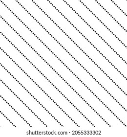 Diagonal seamless texture with black dotted lines on white background. Vector illustration. dots Line diagonal pattern. Barber pole traditional background. Barbershop symbol.