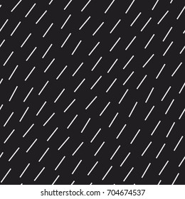 Diagonal short dashed lines seamless vector pattern. Repeated simple background for print, textile, web use. Rain, hair, or grass texture.
