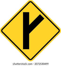 Diagonal Side Road Intersection Sign Yellow Stock Vector (Royalty Free ...