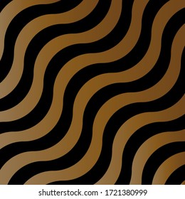 Diagonal spline of pattern vector. Design zebra gold on black background. Design print for illustration, textile, texture, wallpaper, background. 
