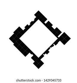 Diagonal square blank badge background template - geometrical modern abstract vector graphic design