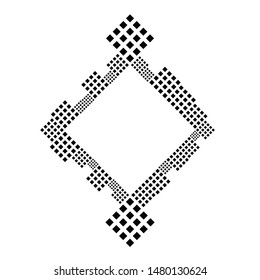 Diagonal square blank badge design element - black and white geometrical abstract vector illustration
