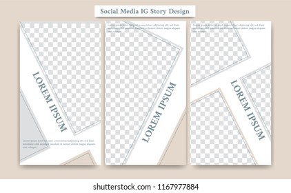Diagonal square frame editable ig instagram story banner streaming template background design soft color fashion style
