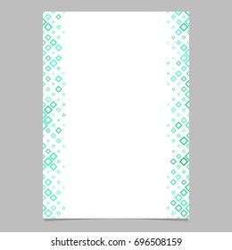 Diagonal square pattern brochure background template - vector graphic from rounded squares in green tones for brochures, cards