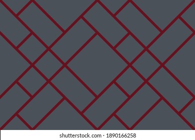 Diagonal of square pattern vector. Design random tile red on old blue background. Design print for illustration, texture, material, wallpaper, background. Set 14