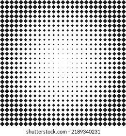 Diagonal square shapes halftone texture pattern. A linear arrangement of angled squares. Isolated on white background.
