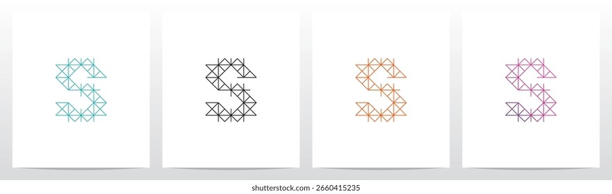 Diagonal Quadrado Triângulo Linhas Letra Inicial Logo Design S