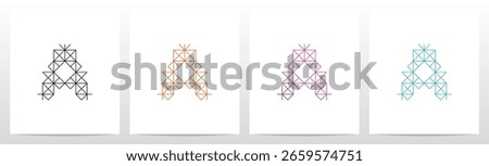 Diagonal Square Triangle Lines Letter Initial Logo Design A